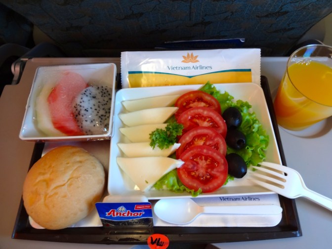As much as people complain about bad food on airplanes, the possible trick is going vegetarian.  I have enjoyed nearly ever meal in the 31 flights this year as evidenced by this look at a meal on Vietnam Airlines.  Another perk: Special meals get served first!