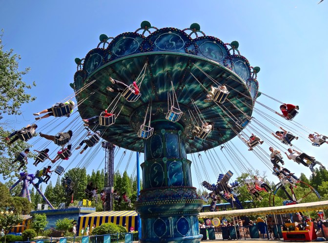 The sublime Swinging Chairs at Zhongshang Park, Qingdao, China.