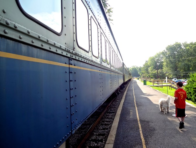 Alex and Jack take a walk along the old passenger cars on display at the Hocking Valley Scenic Railway depot in Athens County in Nelsonville. The railway, built in 1870, ran 138 steam locomotives, 70 passenger cars,  and 15,000 freight cars during the second world war. The original route consisted of nearly 350 miles of track through southern Ohio and beyond.